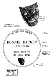 Ronnie Barker plaque proof